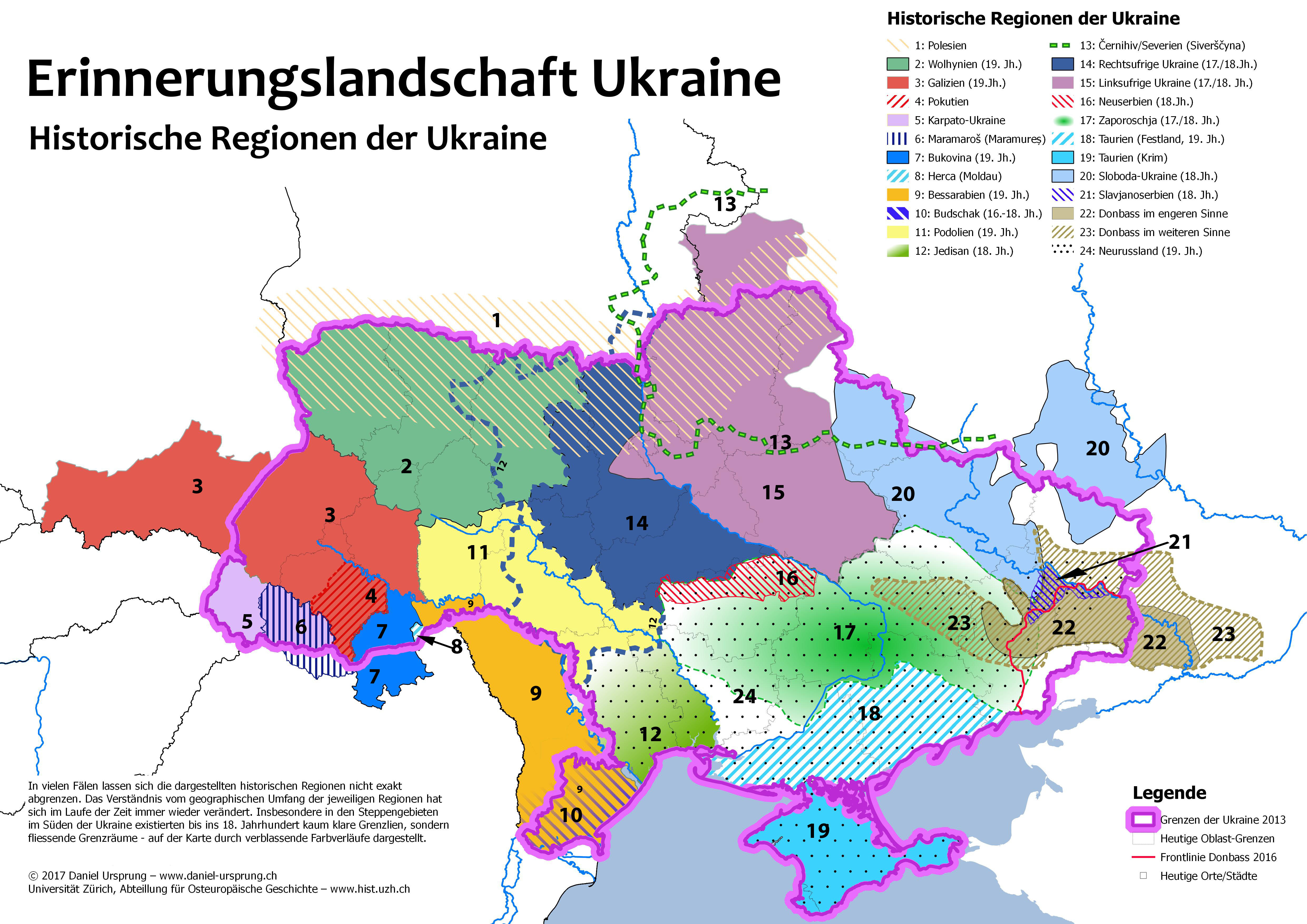 Historische Regionen Ukraine 2
