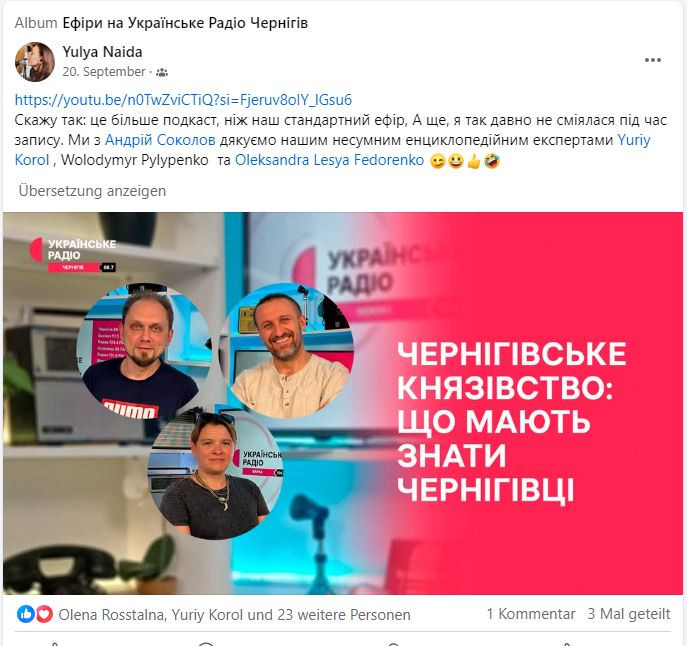 Yuri Kobol Volocymyr Pylypenko Radio Tschernihiw 11 2024