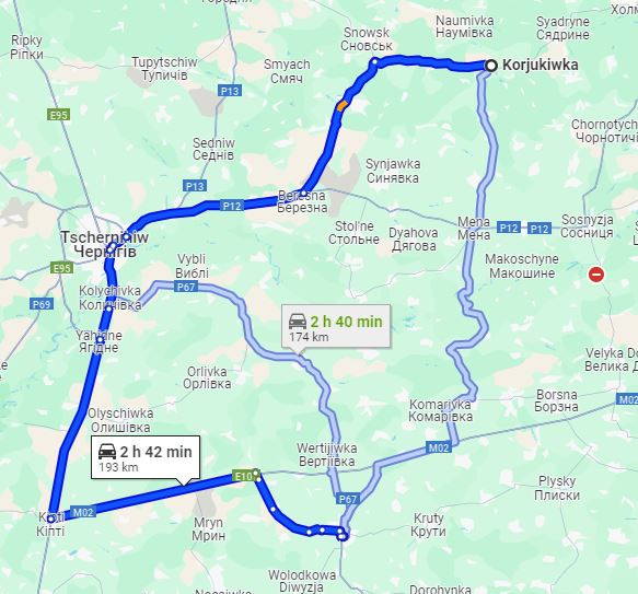 Korjukiwka Nizhyn googlemaps